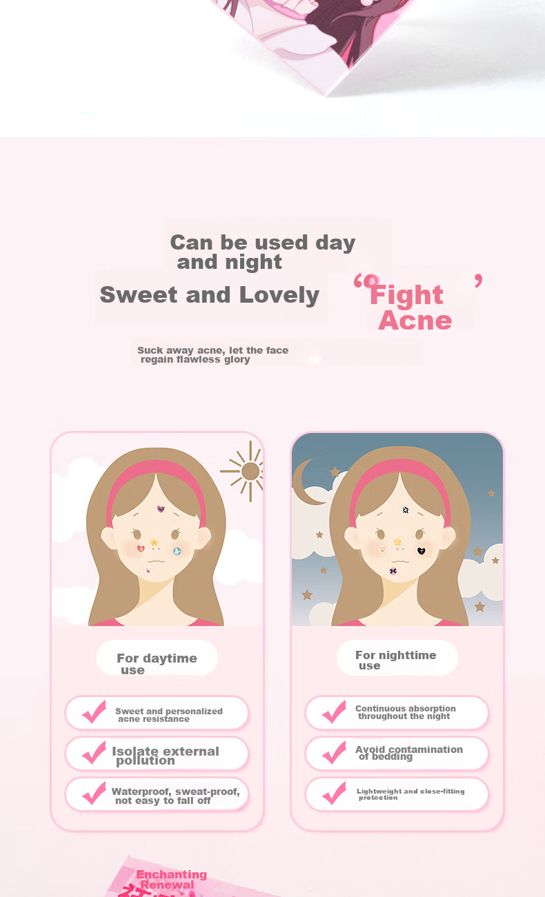 Yaozhi Acne Patch for Women, Concealing, Lightweight, Waterproof, Breathable, Gentle, Soothing, Acne-Fighting, Day And Night Use, Guima Jingling, 36 Patches 4