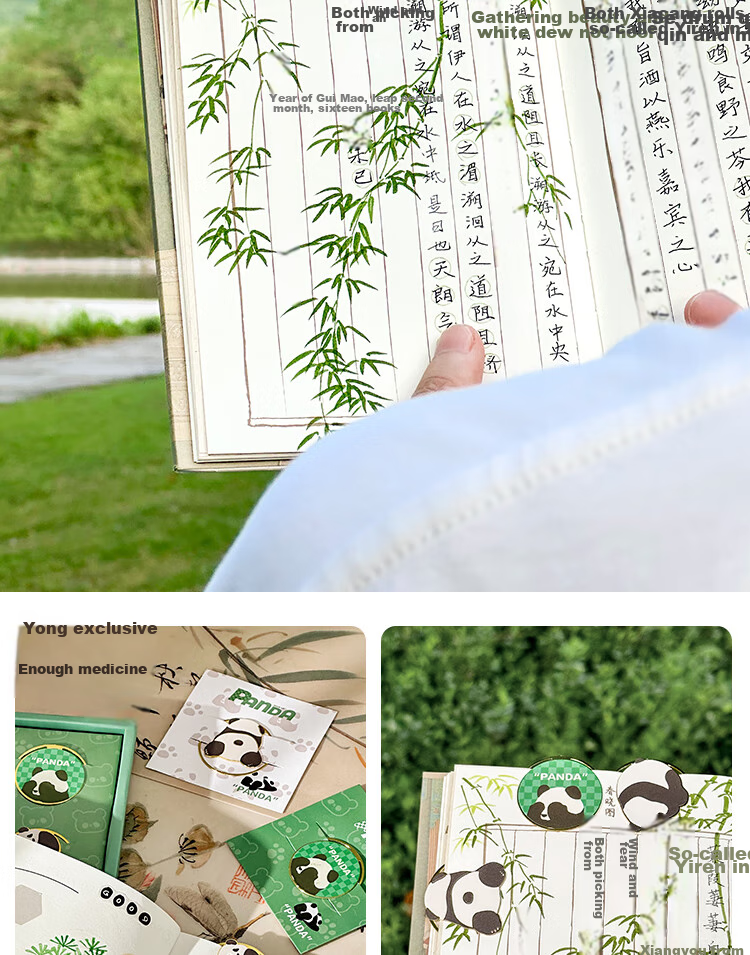 Sannianerban [Teacher's Day Gift/Almost] Bookmark Gift Box, Cute Panda Design, Metal Material, Student Stationery, Creative Gift, Holiday Present, Birthday Gift, Prize 7