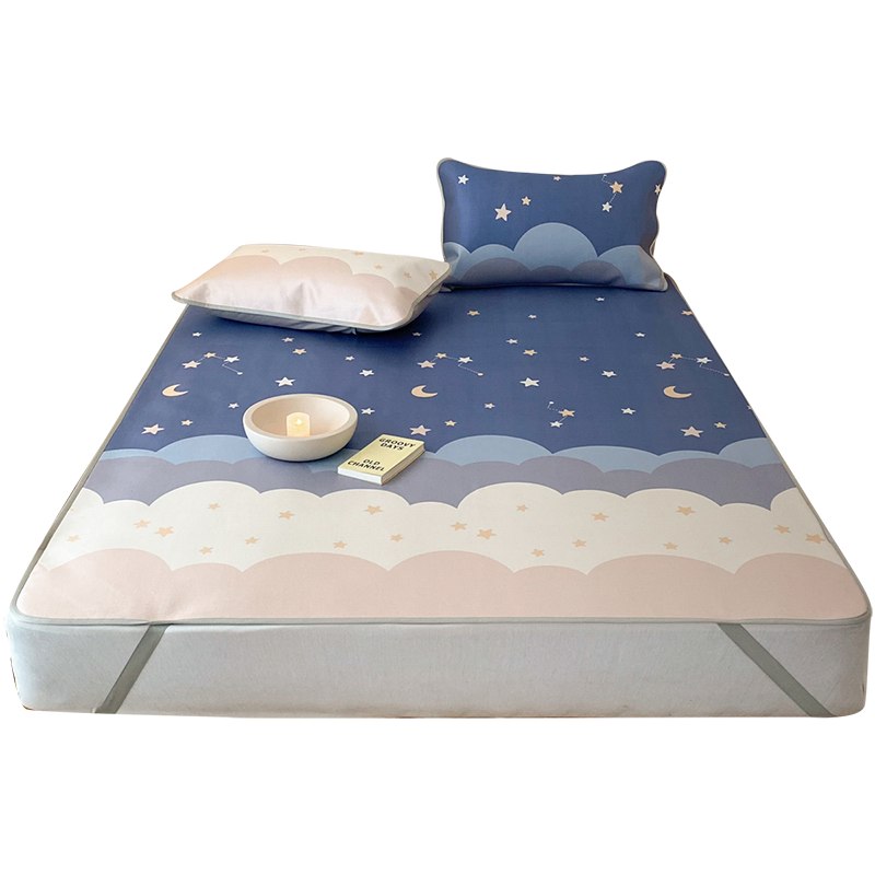 Dohia Class A Washable Soft Cooling Mat, Summer Double-Size Three-Piece Set 200x180cm [Machine Washable, Foldable]