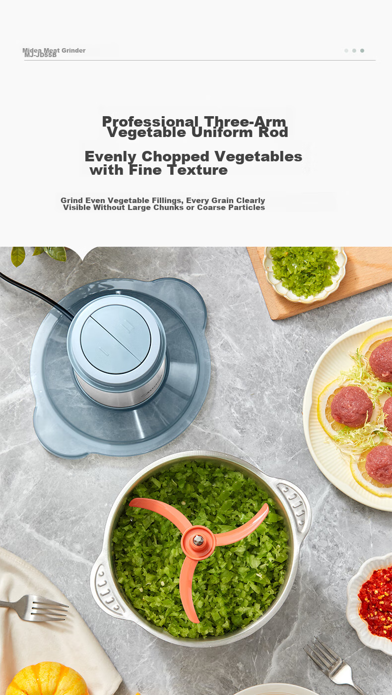 Midea Meat Grinder JD Self-Operated Home Use Large Capacity 5L High Power 1000W Pure Copper Motor Multifunction Commercial Electric Meat and Vegetable Grinder 90R03 11