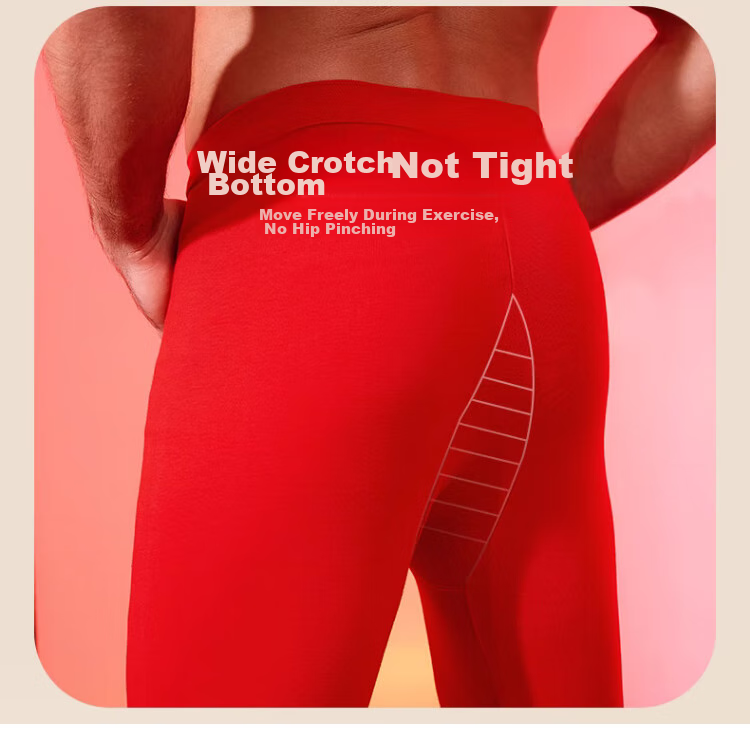 LangSha Horse Year Zodiac Red Pure Cotton Women's Autumn Underwear Set, Bright Red Thermal Underwear, New Year Wedding Base Layer 10