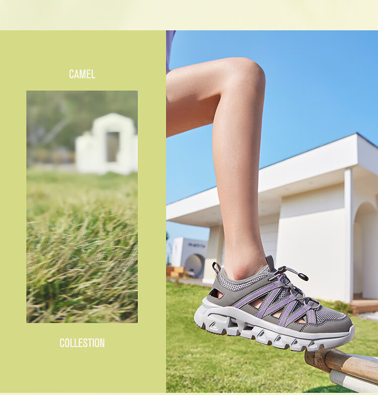 CAMEL Summer Outdoor Casual Sports Women's Shoes, Non-Slip Breathable River Tracing Water Shoes, Beach Sandals F24B303065 15