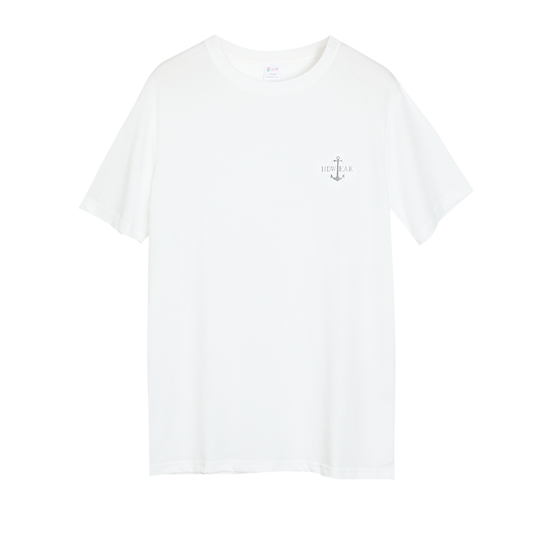 Hodo Men's Short-Sleeve T-Shirt, Pure Cotton Round Neck Casual Breathable Versatile Undershirt, Tech White 175