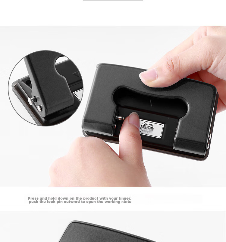 TIANSE Adjustable Four-Hole Puncher, Three-Hole Binder Paper Puncher, Adjustable Hole Spacing, A4 File Paper with Four Holes, Office Stationery, TS-1003 Black 4