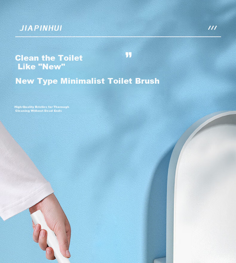Jiapinhui Toilet Brush with Base, Cleaning Brush, Bathroom Toilet Cleaning Brush, Long-Handled Spherical Brush Set ZX-1587 1