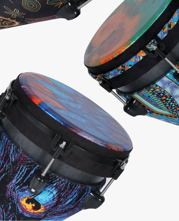 MOSEN 10-Inch Professional African Drum, Carbon Fiber Material Lijiang Hand Drum, Adjustable Tuning Fashion Style Starry Sky Patter 17