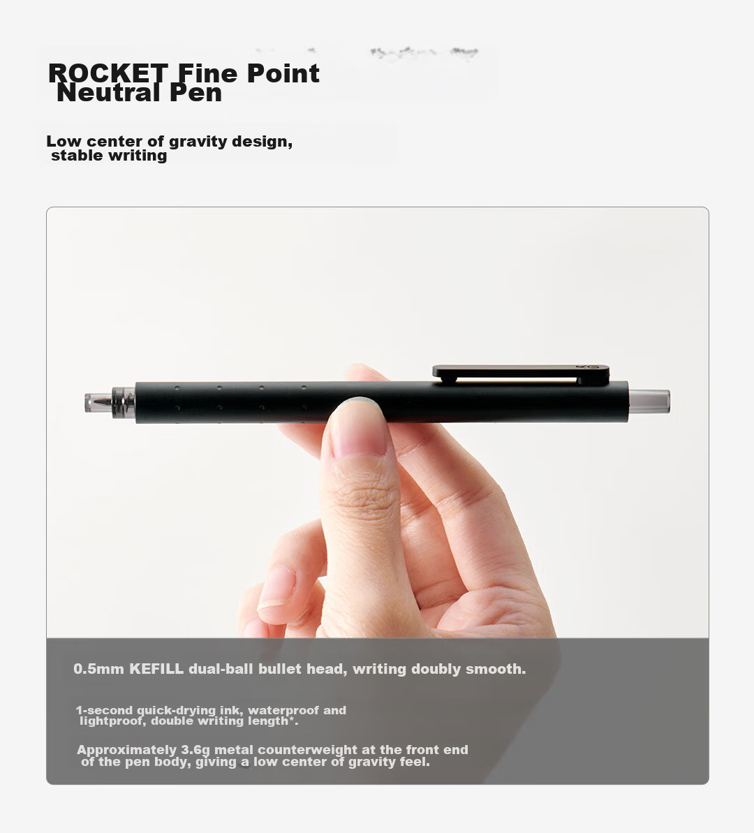 KACO CWIA Certified Exam Pen 0.5mm Black Gel Pen Smooth Quick-Dry Retractable Student Writing Pen Carbon Ballpoint Pen 5-Pack 6