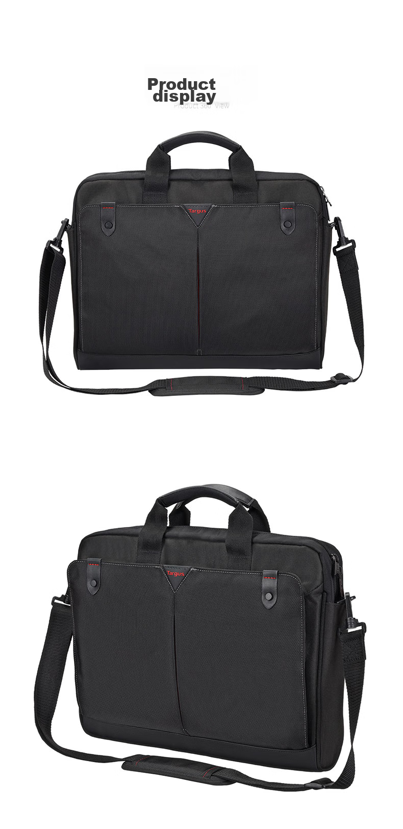TARGUS Commuter Shoulder Laptop Bag, 15.6-Inch Business Lightweight Briefcase, Handbag, Single Crossbody Bag, Black, 515 15