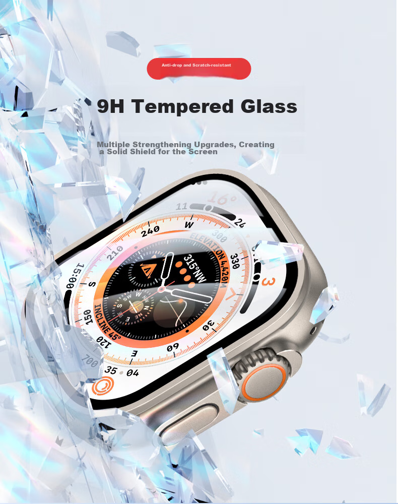 BHO [Compatible with Ultra3/2/1] Tempered Glass Screen Protector for Apple Watch Ultra3, Full Coverage Protective Film for Apple Watch Ultra3/2/1 5