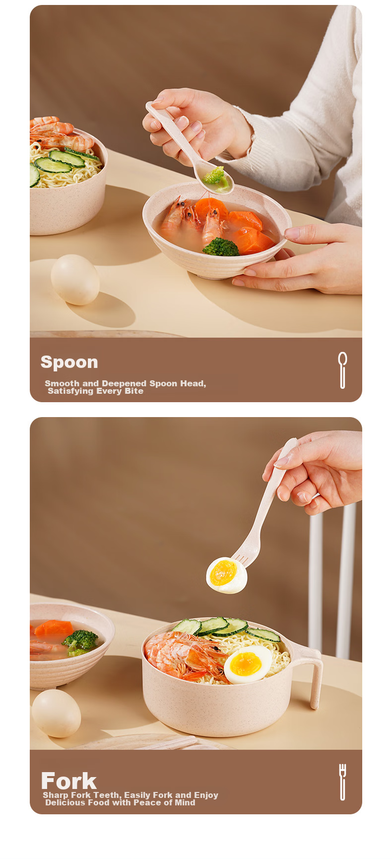 CAIZHI 304 Stainless Steel Ramen Bowl And Chopsticks with Lid, Student Lunchbox, Fast Food Cup And Bowl, Chopsticks Tableware Set, Lemon Yellow CZ6559 14