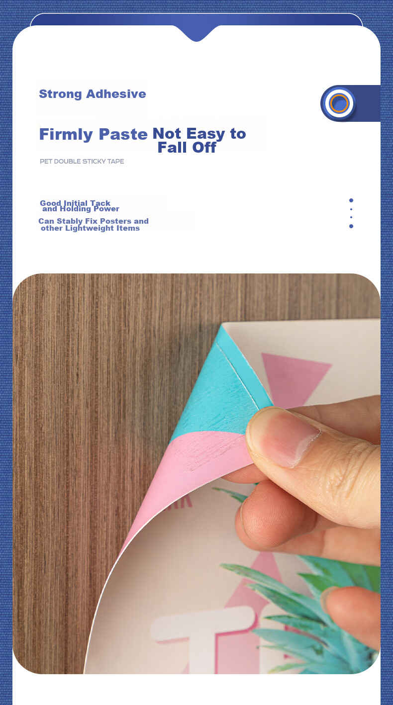 Deli Strong Nano Tape, Invisible Double-Sided Adhesive, 30mm*2m*2mm Thickened, Upgraded Dust-Proof Bubble Case, Spring Festival Couplets Special, Washable And Reusable, 1 Roll, JL521 3