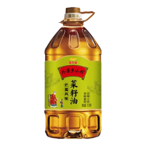 金龙鱼 食用油【保真菜籽油】非转基因 外婆乡小榨巴蜀风味菜籽油6.18L