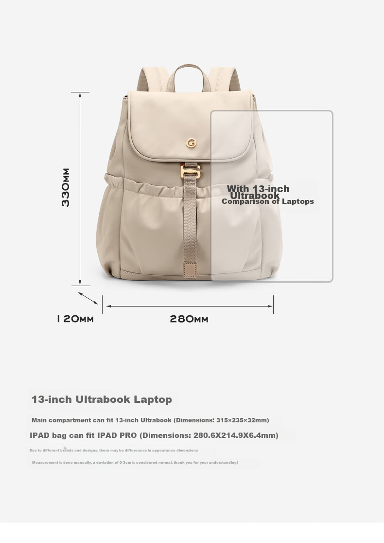 GOLF Backpack for Women, Lightweight Water-Resistant Travel Bag, 13-Inch Laptop Bag, Birthday Gift for Girlfriend 30