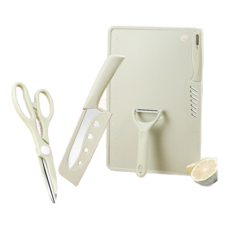 COOKSS Baby Food Preparation Set: Cutting Board, Knife, Scissors, 5-Piece Set for Toddlers' Feeding And Cooking Tools
