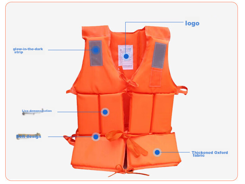 Yonglebao Adult Life Jacket Swimwear with Whistle, Reflective Strips, Outdoor Flood Prevention And Emergency Rescue Rafting, 2-Piece Set 3