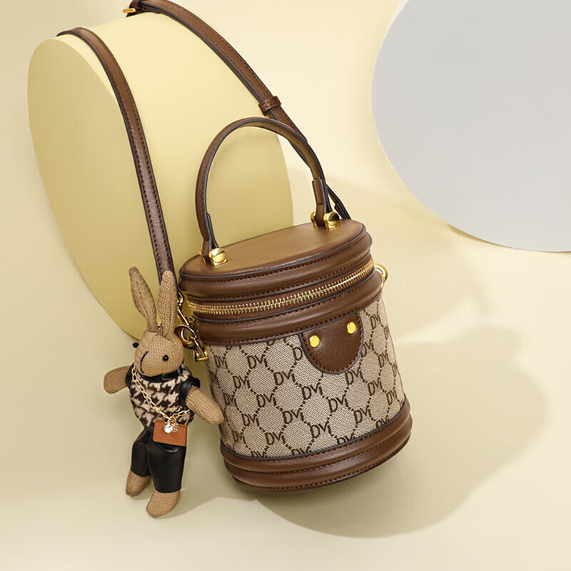 Aiqinghai Handbag, Women's Bucket Bag, Crossbody Shoulder Cylindrical Phone Bag, Niche Birthday Mother's Day Gift, Practical Present for Mom