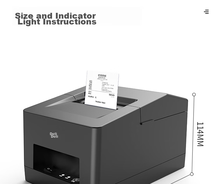 Deli DL-801P(NEW), Jingdong, Takeout Thermal Receipt Printer, Supermarket Retail Catering Milk Tea Shop Meituan Wolemei, 80mm Receipt Printer USB Model 19