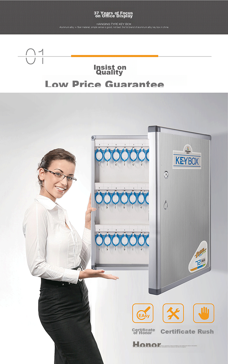 Jinlongxing 32-Slot Key Cabinet with Lock, Aluminum Alloy Key Storage And Management Box/Key Case/Emergency Key Cabinet Wall-Mounted/With Key Tags A8032 5