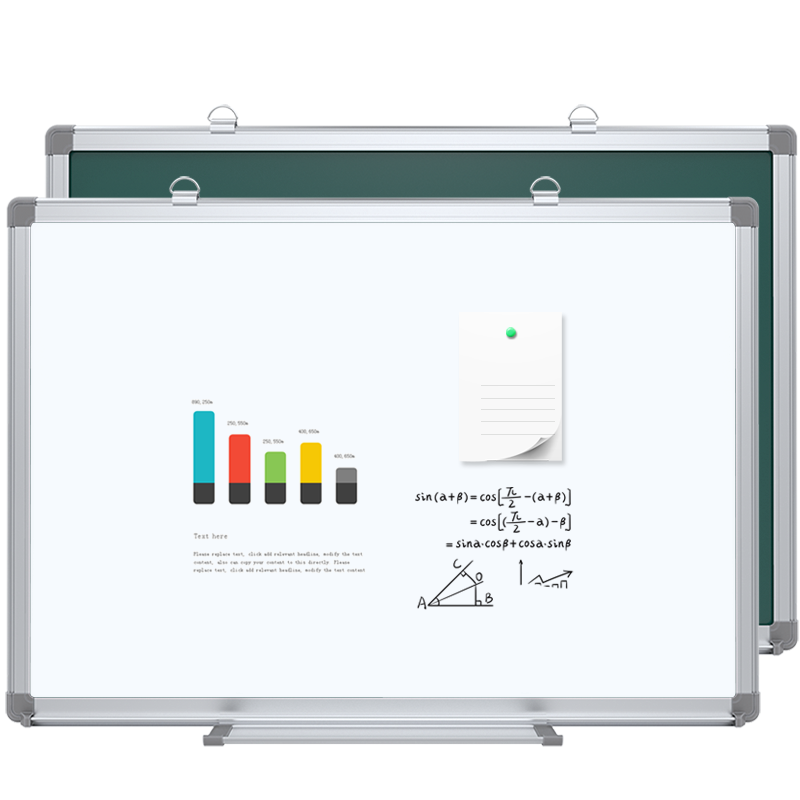 AUCS 60*45cm Double-Sided Small Whiteboard Chalkboard Writing Board for Home Wall-Mounted, Green Board Magnetic Office Teaching Conference Workshop Notice Board Memo Pad J4560LD