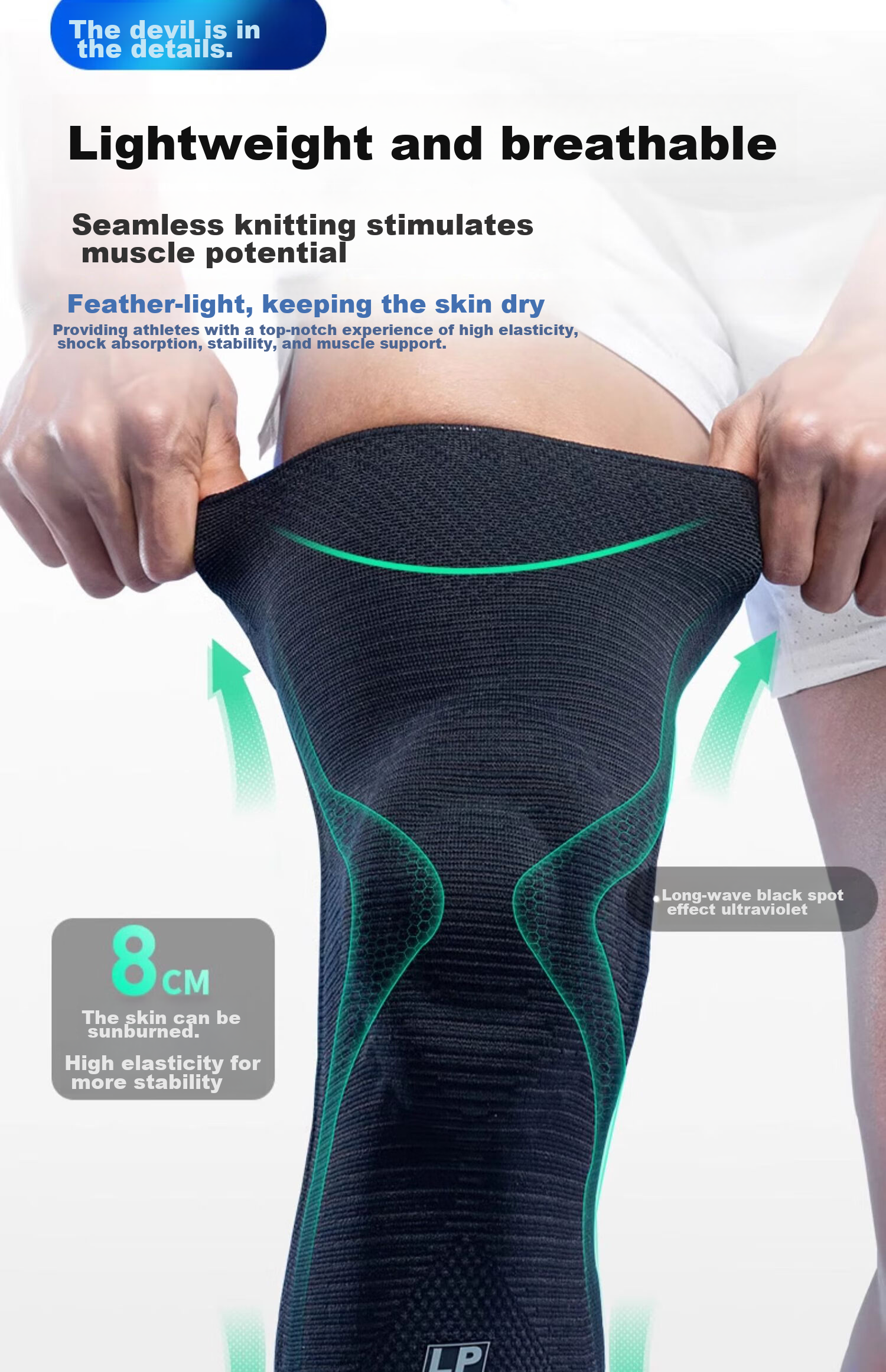 LP Knee Brace for Sports, Basketball-Specific Meniscus Patella Running Equipment, Professional Knee Support for Men And Women, Badminton And Hiking Gear 10