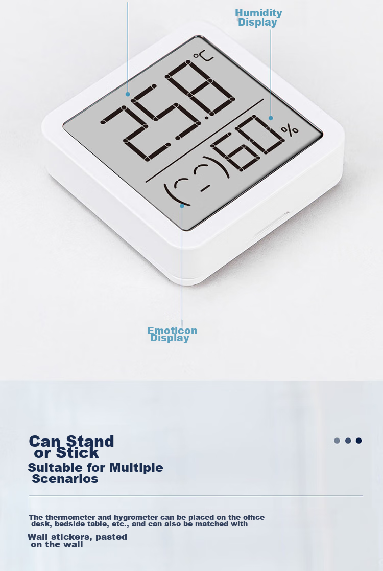 Deli LCD with Alarm Clock, Electronic Thermometer And Hygrometer, Bathroom And Baby Room Temperature And Humidity Monitor, 8813 6