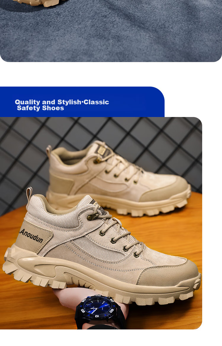 Lanoudun Men's Safety Shoes, Non-Slip Breathable Steel Toe Anti-Puncture Ultra-Light Work Chef Shoes D226 Size 45 14
