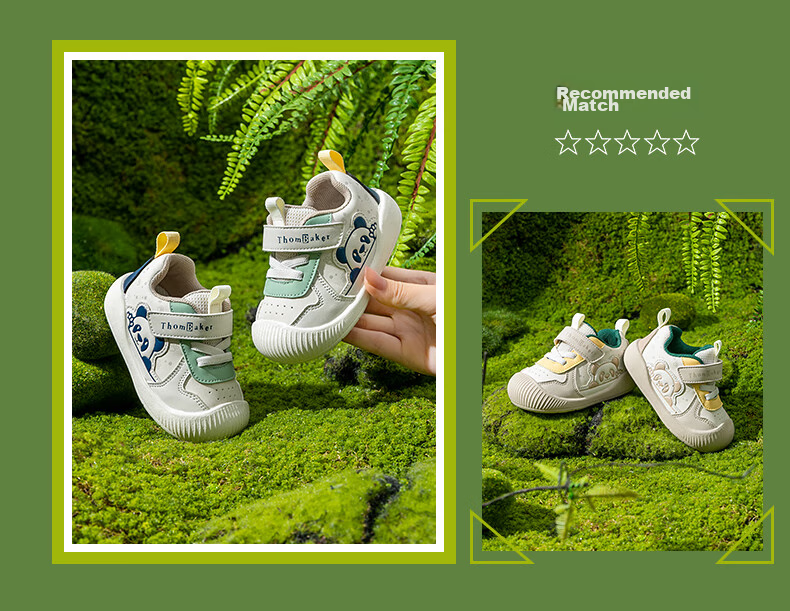 ThomBaker Baby Walking Shoes, Spring New Style, Non-Slip Soft Sole, Breathable Children's Functional Shoes for Boys And Girls, Beige Panda 17 10