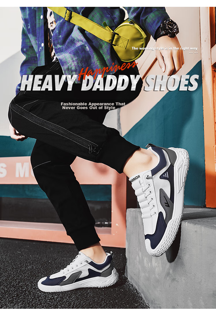 Huili Men's Sneakers, Casual Versatile Trendy Shoes, G520C White And Blue, Size 41 2