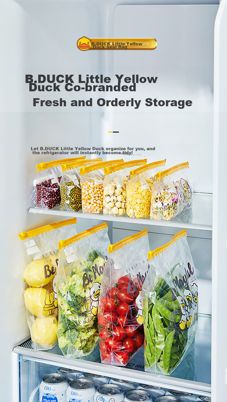 Chuida Huang Food-Grade High-Temperature Resistant Small Sealed Bags 30+ Medium 20 Thickened Fresh-Keeping Self-Sealing Bags Little Yellow Duck Collaboration Edition 1