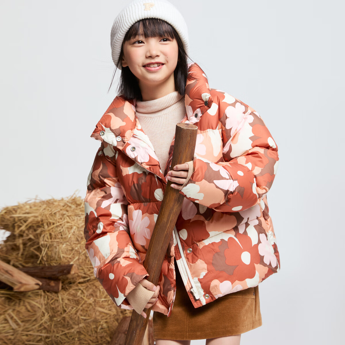 Annil Girls' Short down Jacket, 2024 Autumn And Winter New Style, Fashionable Casual Thickened Coat for Older Childre