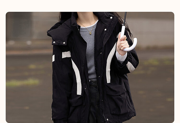 Dme [Black Technology Triple-Protection Battle Robe], Winter Cold Protection Tool, 90% Duck Down, Hooded Drawstring Velcro Women's Jacket 5