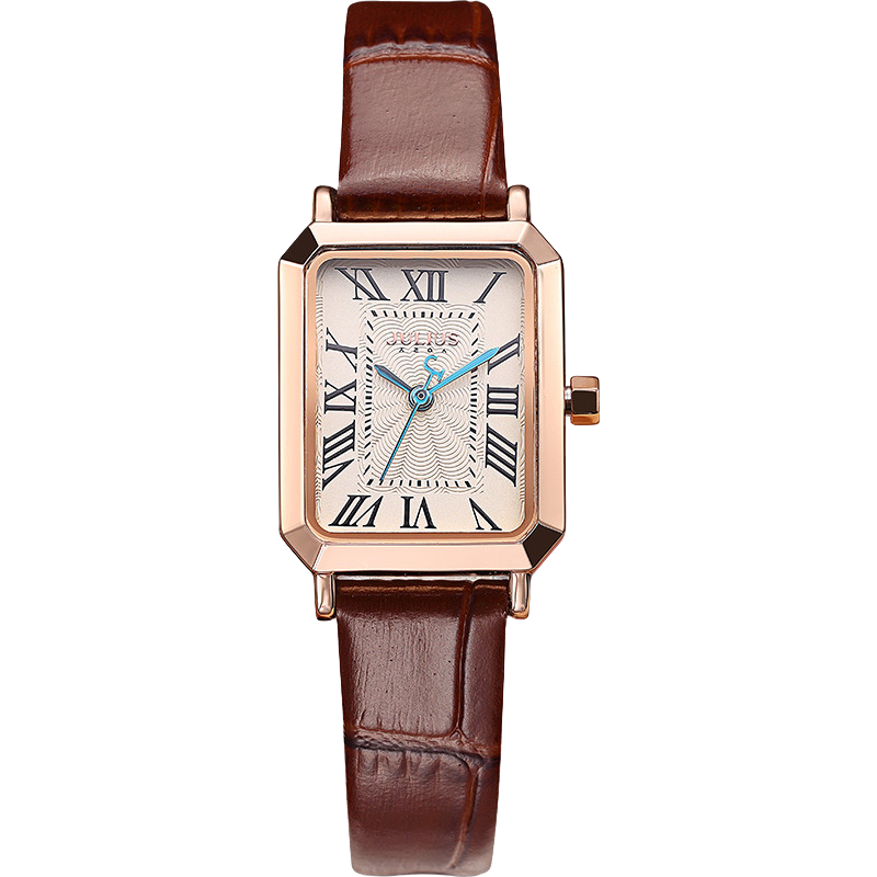 Julius Watch for Women, Valentine's Day Gift for Wife, Retro Square Dial Fashionable Trendy Instagram Style Student Ladies Watch