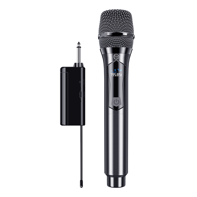 Haomuren Handheld Rechargeable Wireless Microphone for Home KTV, Professional Singing, Stage Hosting, Lecturing, Karaoke, Conference, Amplifier, FM Receiver, Universal Microphone with One Transmitter And One Receiver