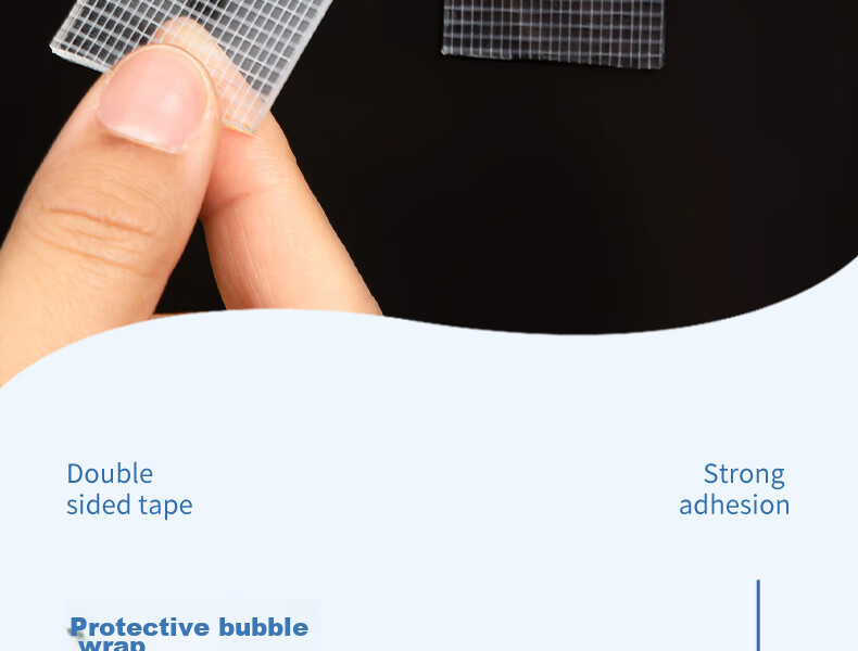 Deli Strong Nano Tape, High Adhesion Transparent Double-Sided Tape, 20mm*1m, Upgraded Dust-Proof Bubble Case, Grid Can Be Hand-Torn, No Drilling Required, Leaves Few Marks, 1 Roll JL600 10
