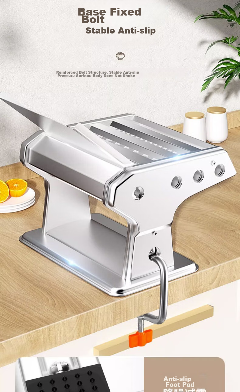 Jingmao Noodle Maker for Home Use, Small Stainless Steel Noodle Press Machine, Hand-Cranked Multi-Functional Dough Roller And Pasta Maker 16