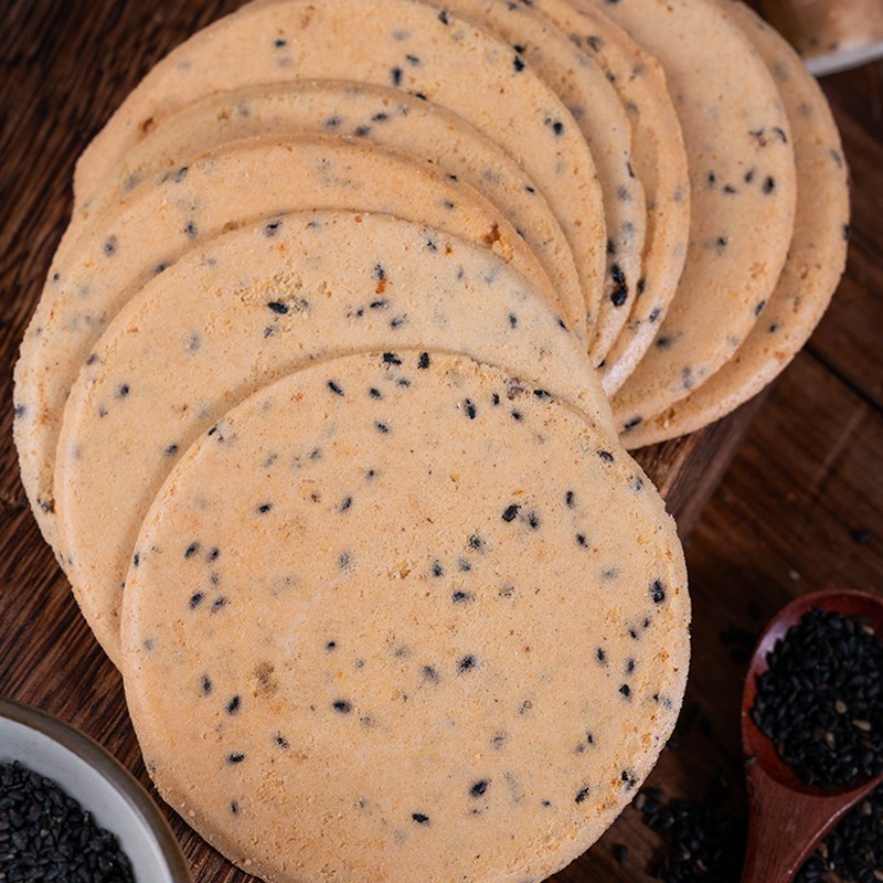 健元堂铁棍山药薄脆片黑芝麻饼粗粮无蔗糖饼干饱腹代餐孕妇休闲零食520g