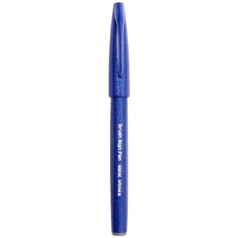 Pentel Colored Soft Brush Pen, Elastic Tip Water-Based Pen Touch, for Journaling, Letters And Cards, SES15C Blue/single Pack