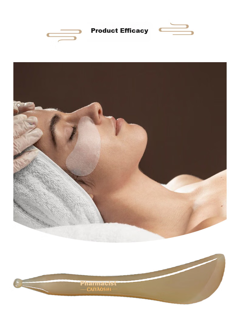 CAIYAOSHI Ox Horn Gua Sha Board for Face, Neck Meridian Massage, Lifting And Tightening, Full Body Health Gua Sha, Moisture Removal, Teacher's Thick 4mm Version, Suitable for Whole Body, Mid-Autumn Festival Gift 10