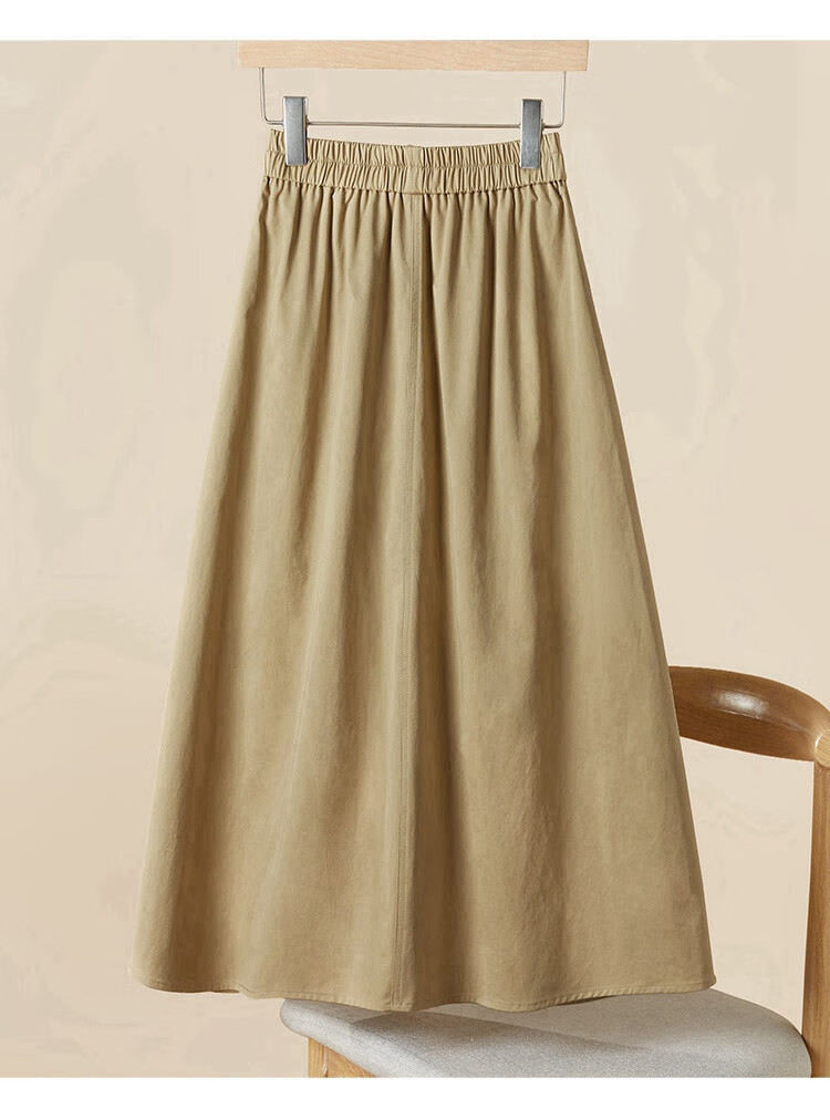 Tachi Loose Skirt, 2026 Spring New Women's Fashion, Elastic Waist, Large Pockets, Mid-Length Skirt 4