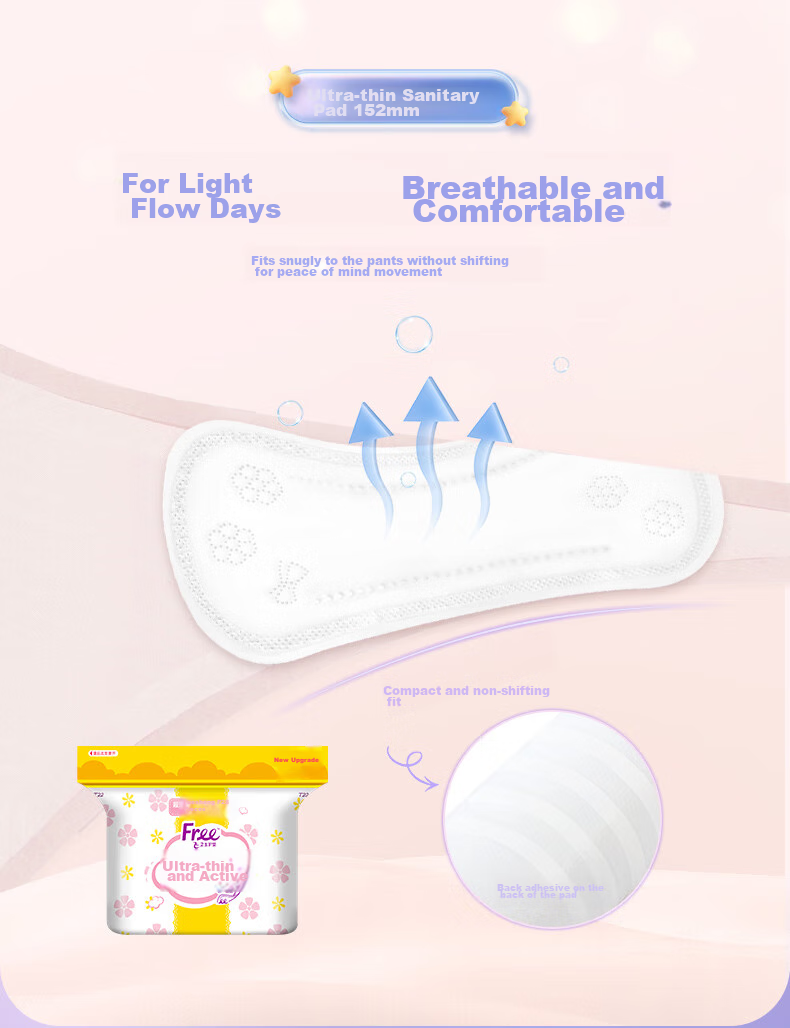 FREE Sold by JD, Popular Panty Liners Sanitary Napkins, Daily Use Portable Ultra-Thin Cotton Soft, 190mm*10 Pieces 13