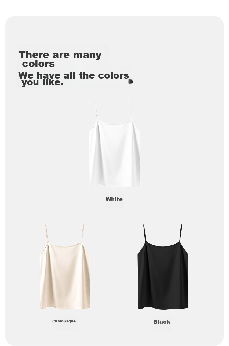 MiiOW Women's Camisole Tank Top for Spring And Autumn, Inner Wear Or Outer Wear, Beautiful Back Design, Faux Silk Thin Strap Basic Versatile Undershirt 16
