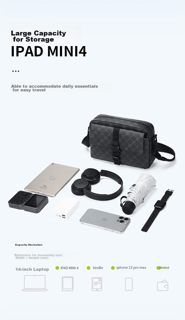 GOLF Shoulder Bag for Men, Casual Crossbody Bag, IPad And Phone Pouch, Durable Printed Business Commuter Small Square Bag 6