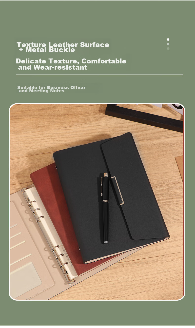 TENGXIONG Notebook A5 Simple High-End Journal, Multifunctional Tri-Fold Loose-Leaf Notebook Gift Box, Customizable Detachable Meeting Office Supplies, Corporate Business Gift Customizable Logo 5