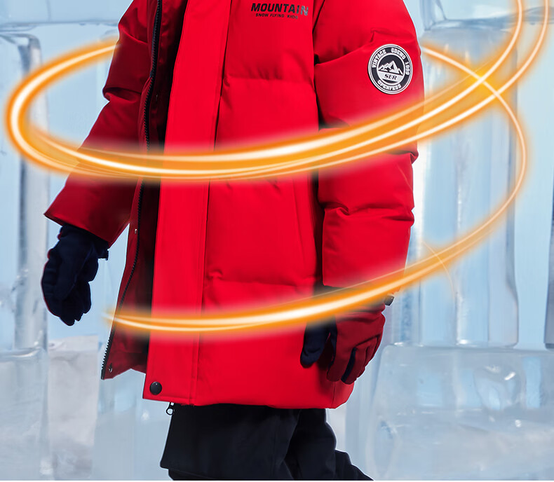 SNOWFLYING Children's Clothing, Boys' down Jacket, Thickened for Older Children, Girls' Mid-Length down Coat, Warm Beige, Size 140 9