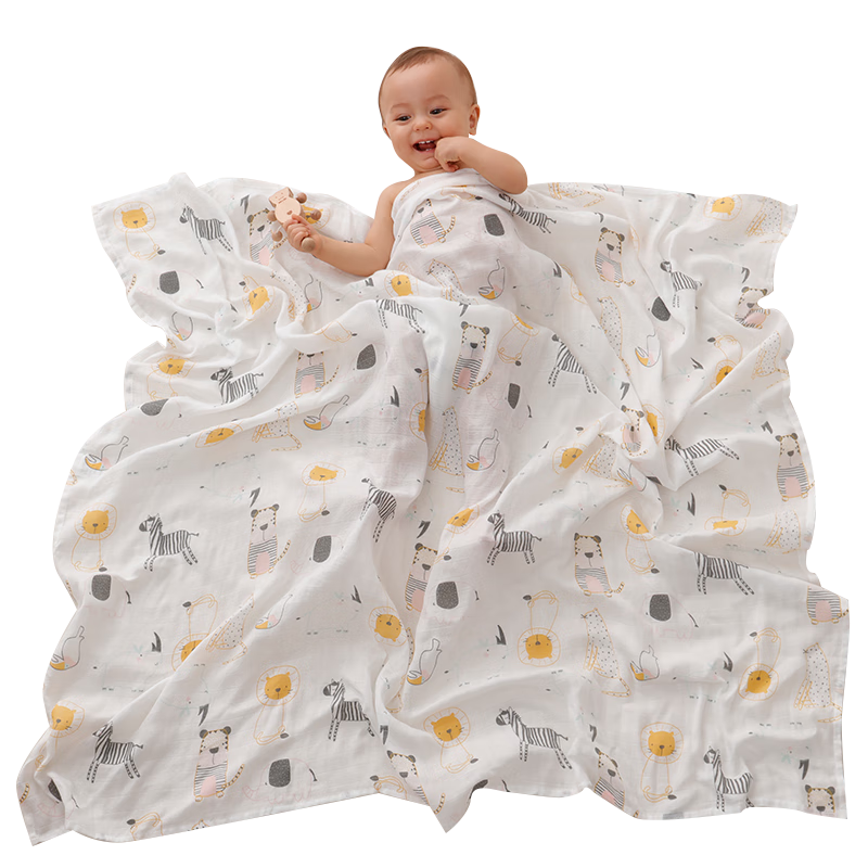Xiqinbao Baby Muslin Blanket, Newborn Coverlet, Towel Blanket, Multi-Purpose Quilt, 115*130cm, Small Zebra Patter