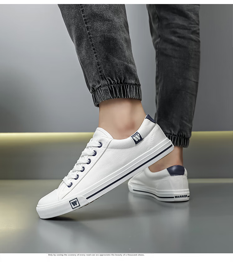 Warrior Canvas Shoes for Men And Women, Versatile Lace-Up Classic Canvas Shoes, Wear-Resistant Low-Top Sneakers WXY709T Black 35 9