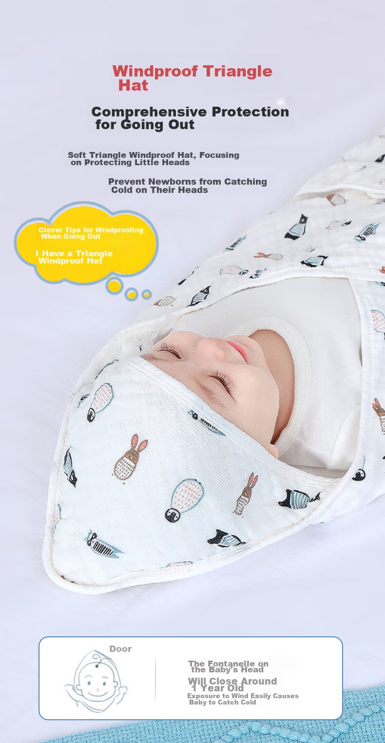 Tongyan Baby Swaddle Blanket, Newborn Anti-Startle Swaddling Cloth, Class A Pure Cotton Gauze, Baby Delivery Room Summer Wrap Blanket 8