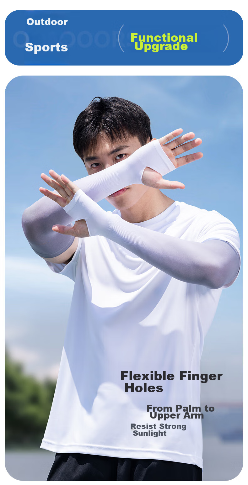 Li-Ning Ice Sleeves for Men And Women, Sun Protection Ice Silk Arm Sleeves, Gradient Men's UV Protection, 2026 New Cycling Arm Guards for Women, Summer 8