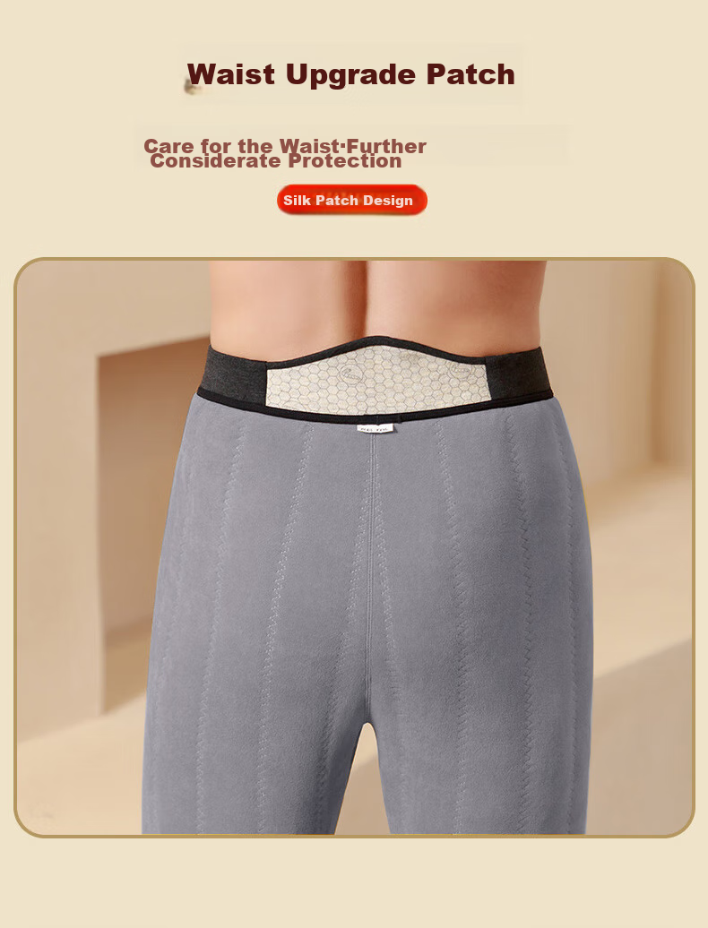 LangSha Extra-Thick Thermal Underwear Pants for Middle-Aged And Elderly Men, Winter Warm Anti-Cold Base Layer Pants with Fleece Lining, Knee And Waist Protection, Ultra-Thick Wool Pants 8