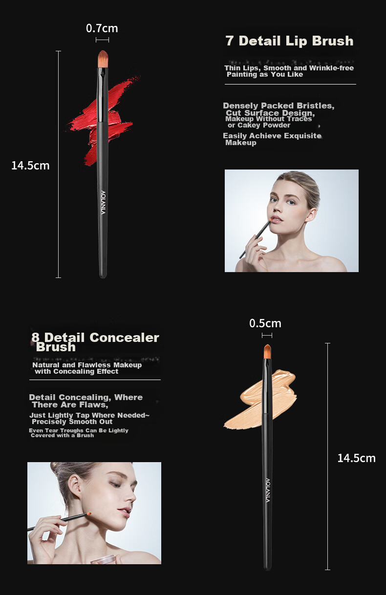 AOLANLA Master-Level Makeup Brush Set, 9 Pieces Including Loose Powder And Eyeshadow Brushes, Beginner Beauty Tool Gift Box, Holiday Present 11